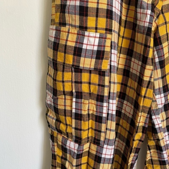 I.AM.GIA Keidis Plaid Cargo Pant Yellow Red Black size XS y2k clueless - Picture 6 of 8